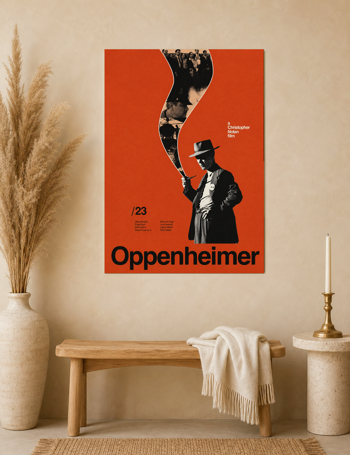 Oppenheimer Minimalist Movie Wall Art Print - unframed mockup