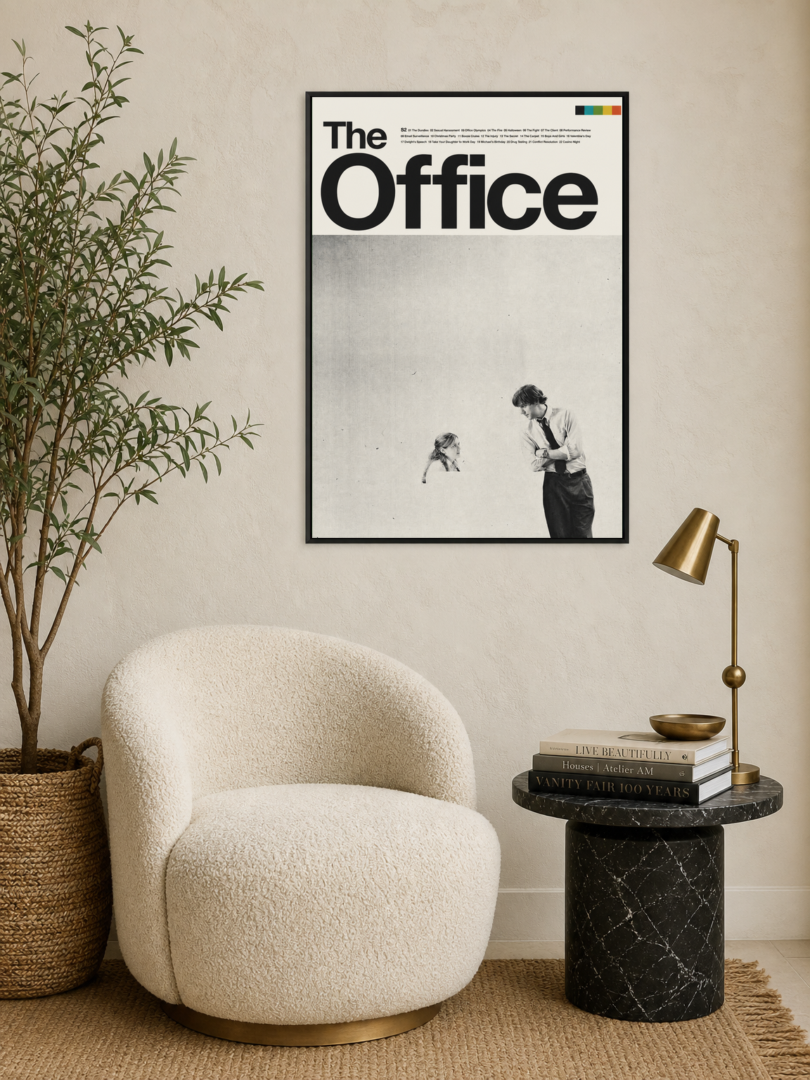 The Office Minimalist Poster Wall Art Print - black framed