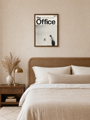 The Office Minimalist Poster Wall Art Print - dark wood framed