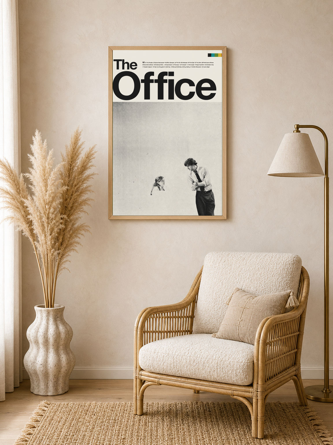 The Office Minimalist Poster Wall Art Print - wood framed poster