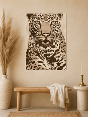Leopard Portrait Neutral Safari Wall Art Print - unframed mockup