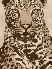 Leopard Portrait Neutral Safari Wall Art Print - unframed