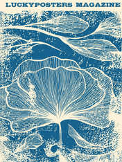 Blue Botanical Magazine Cover Wall Art Print - unframed