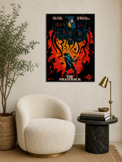 The Piggyback Wall Art Print Poster Style Illustration - black framed