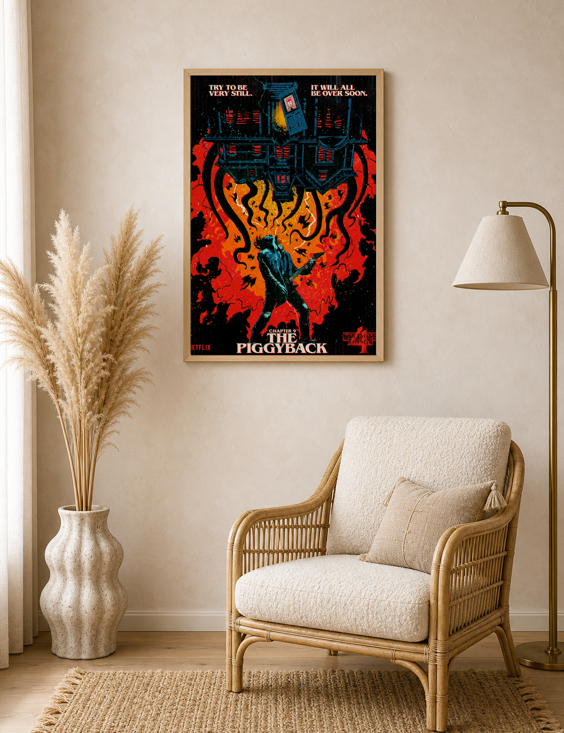 The Piggyback Wall Art Print Poster Style Illustration - wood framed poster