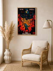 The Piggyback Wall Art Print Poster Style Illustration - wood framed poster