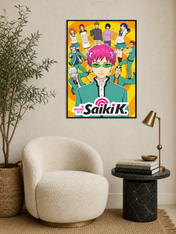 The Disastrous Life of Saiki K Wall Art Print - black framed