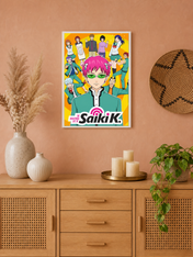 The Disastrous Life of Saiki K Wall Art Print - white framed