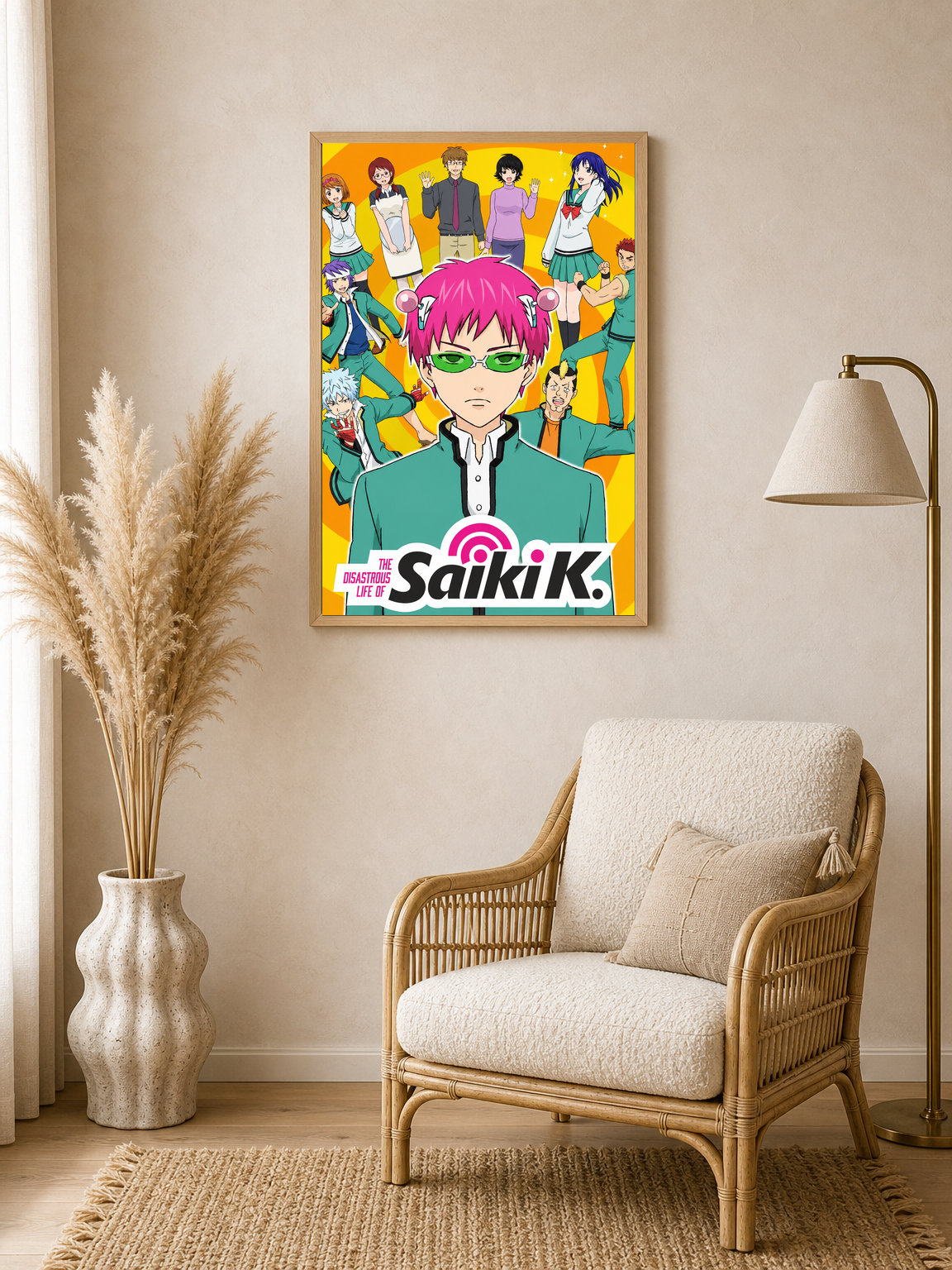 The Disastrous Life of Saiki K Wall Art Print - wood framed poster