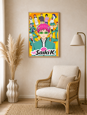 The Disastrous Life of Saiki K Wall Art Print - wood framed poster