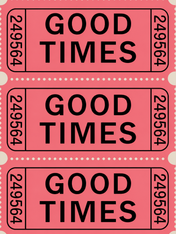 Good Times Retro Ticket Wall Art Print - unframed