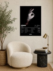 Iceman Diamond Hand Wall Art Print - black framed