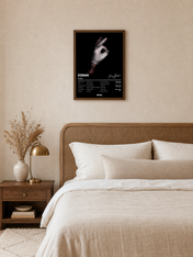 Iceman Diamond Hand Wall Art Print - dark wood framed