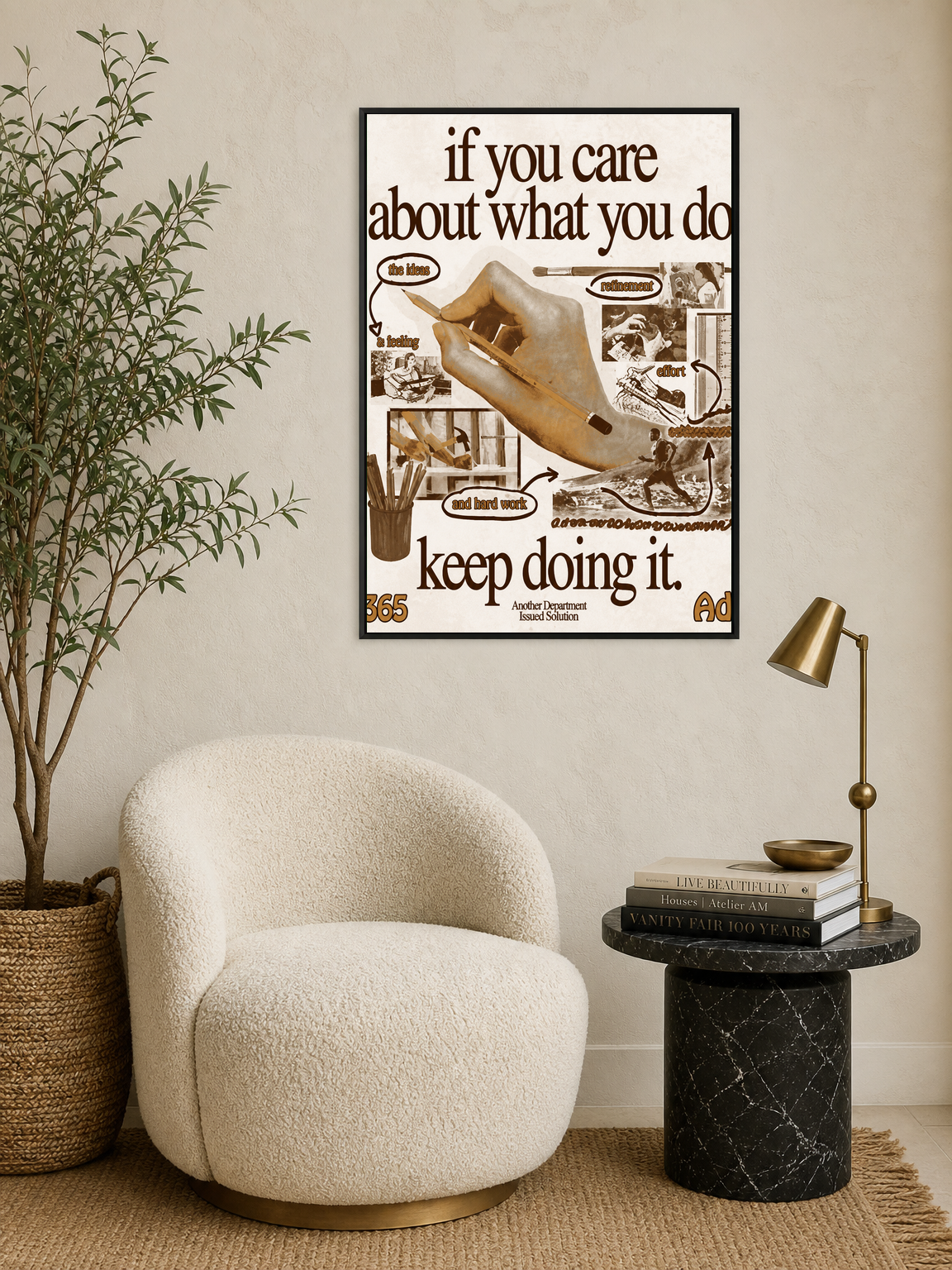 Motivational Creative Process Wall Art Print - black framed