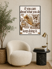 Motivational Creative Process Wall Art Print - black framed