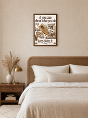 Motivational Creative Process Wall Art Print - dark wood framed