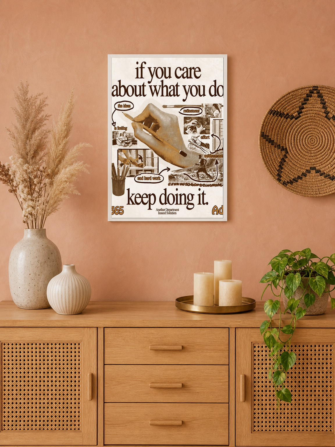 Motivational Creative Process Wall Art Print - white framed