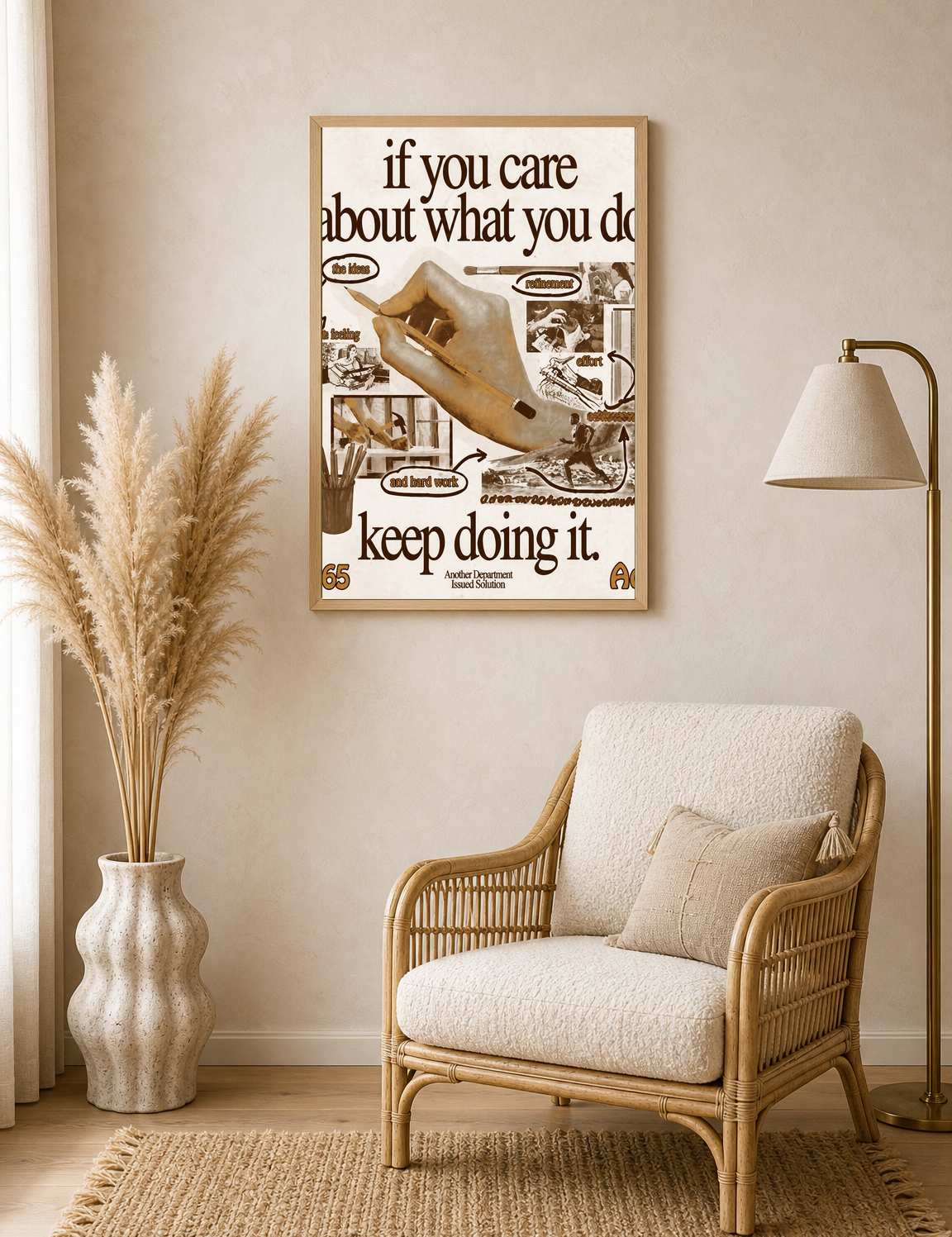 Motivational Creative Process Wall Art Print - wood framed poster