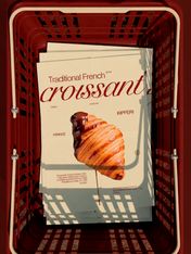 Traditional French Croissant Wall Art Print - unframed