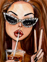 Sassy Girl Soda Pop Wall Art Print