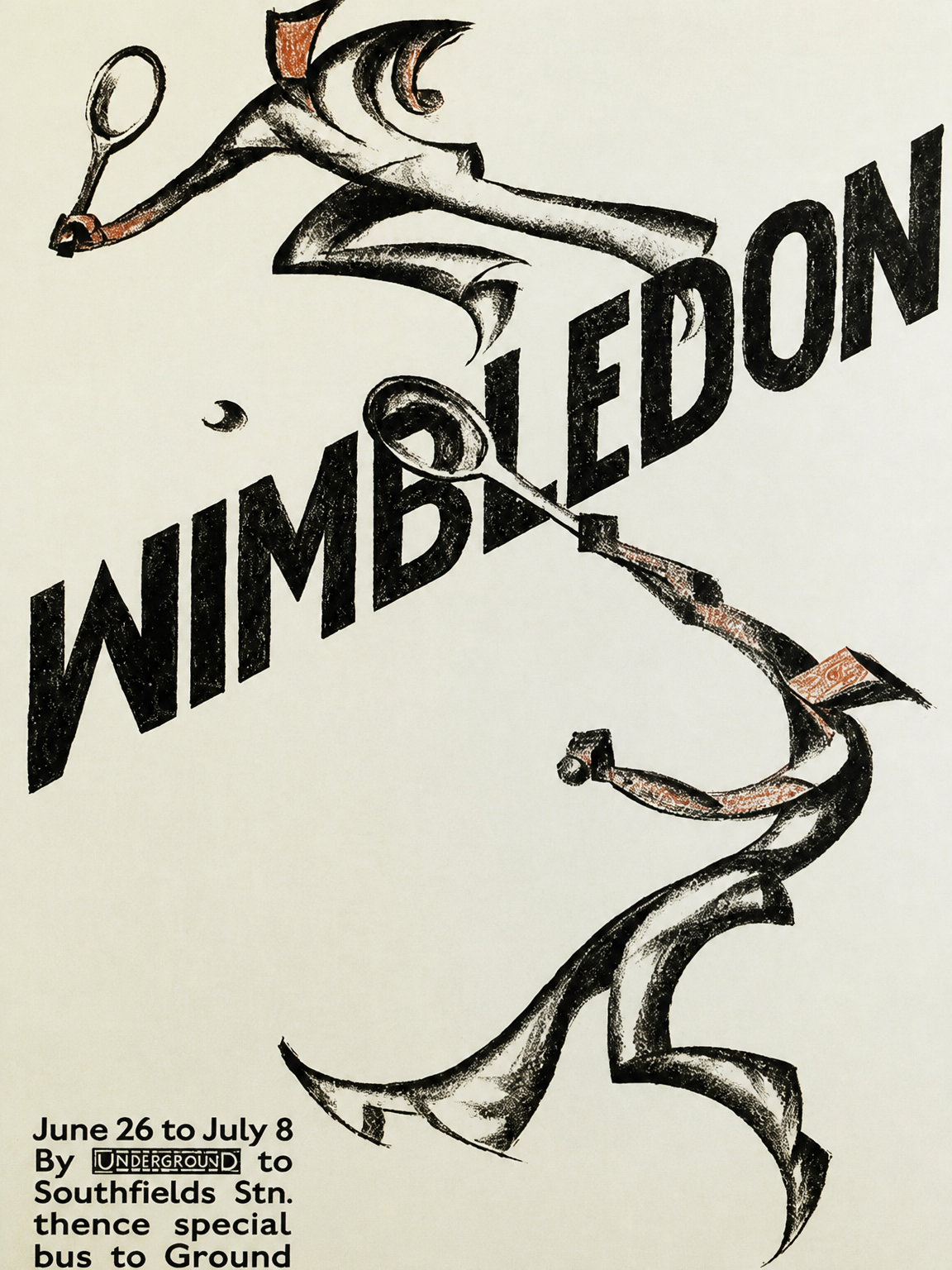 Vintage Wimbledon Tennis Poster Wall Art Print - unframed