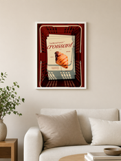 Traditional French Croissant Wall Art Print - white framed