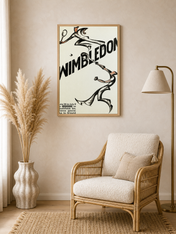 Vintage Wimbledon Tennis Poster Wall Art Print - wood framed poster
