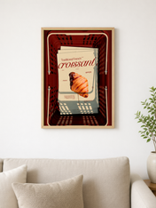 Traditional French Croissant Wall Art Print - wood framed poster