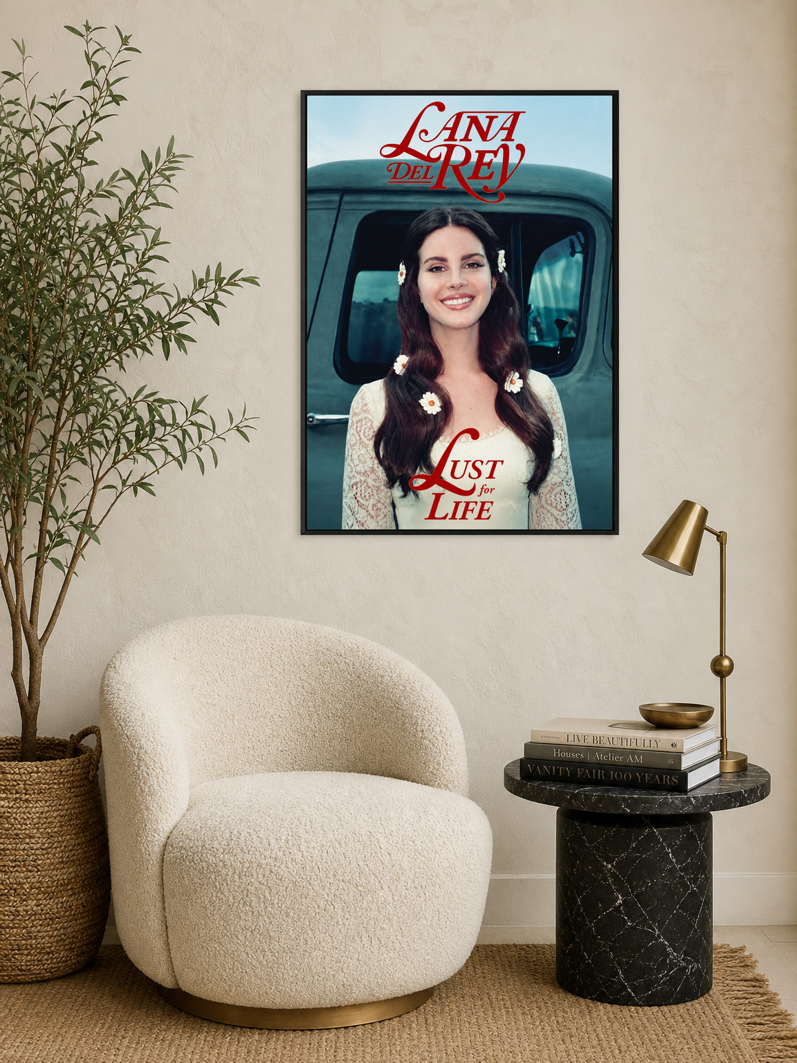 Lust for Life Lana Del Rey Wall Art Print - black framed