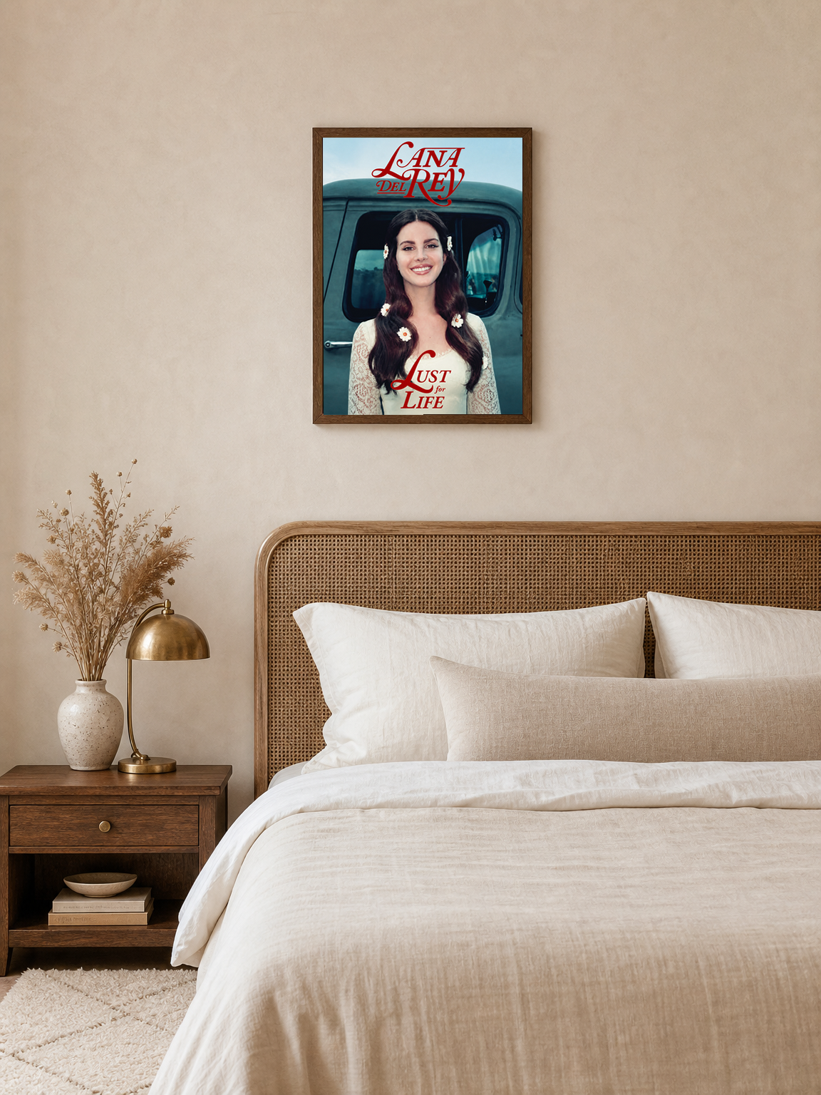 Lust for Life Lana Del Rey Wall Art Print - dark wood framed