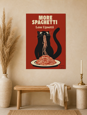 More Spaghetti Less Upsetti Cat Wall Art Print - unframed mockup