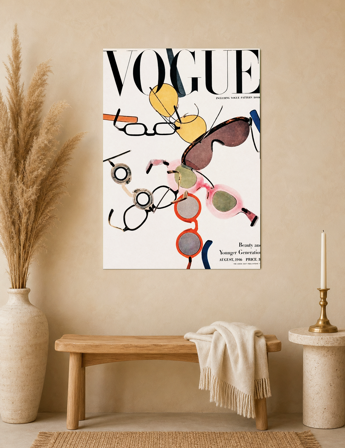 Colorful Vogue Glasses Cover Wall Art Print - unframed mockup