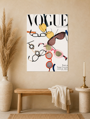 Colorful Vogue Glasses Cover Wall Art Print - unframed mockup
