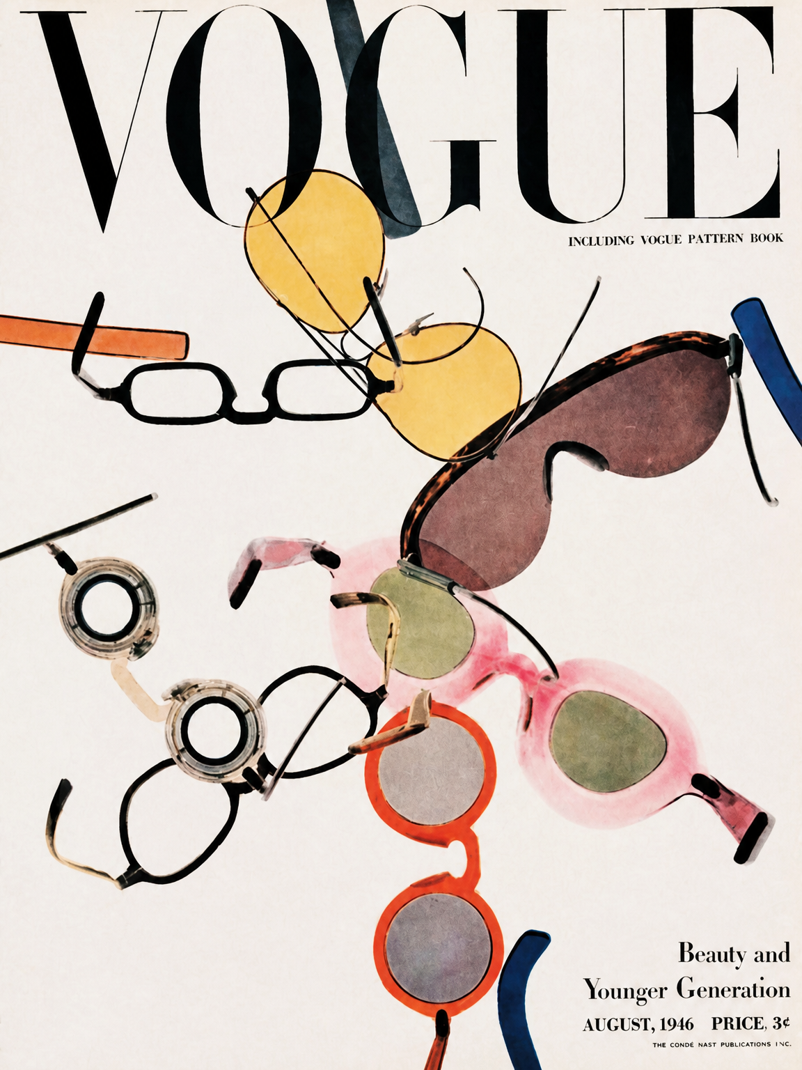 Colorful Vogue Glasses Cover Wall Art Print - unframed