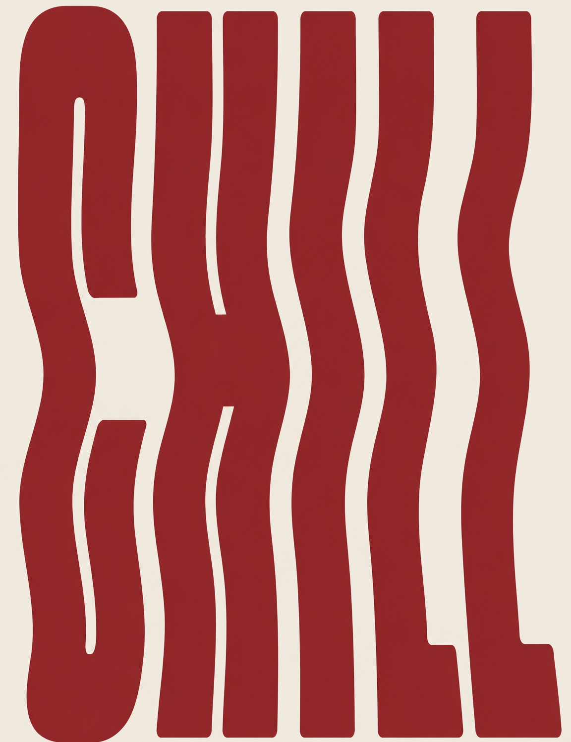 Chill Wavy Typography Wall Art Print - unframed