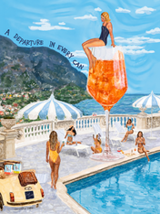 Amalfi Poolside Spritz Wall Art Print - unframed