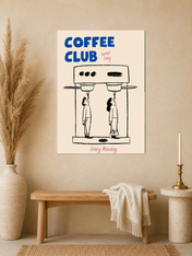 Coffee Club Served Daily Wall Art Print - unframed mockup