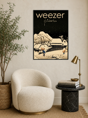 Weezer Pinkerton Snowy Village Wall Art Print - black framed