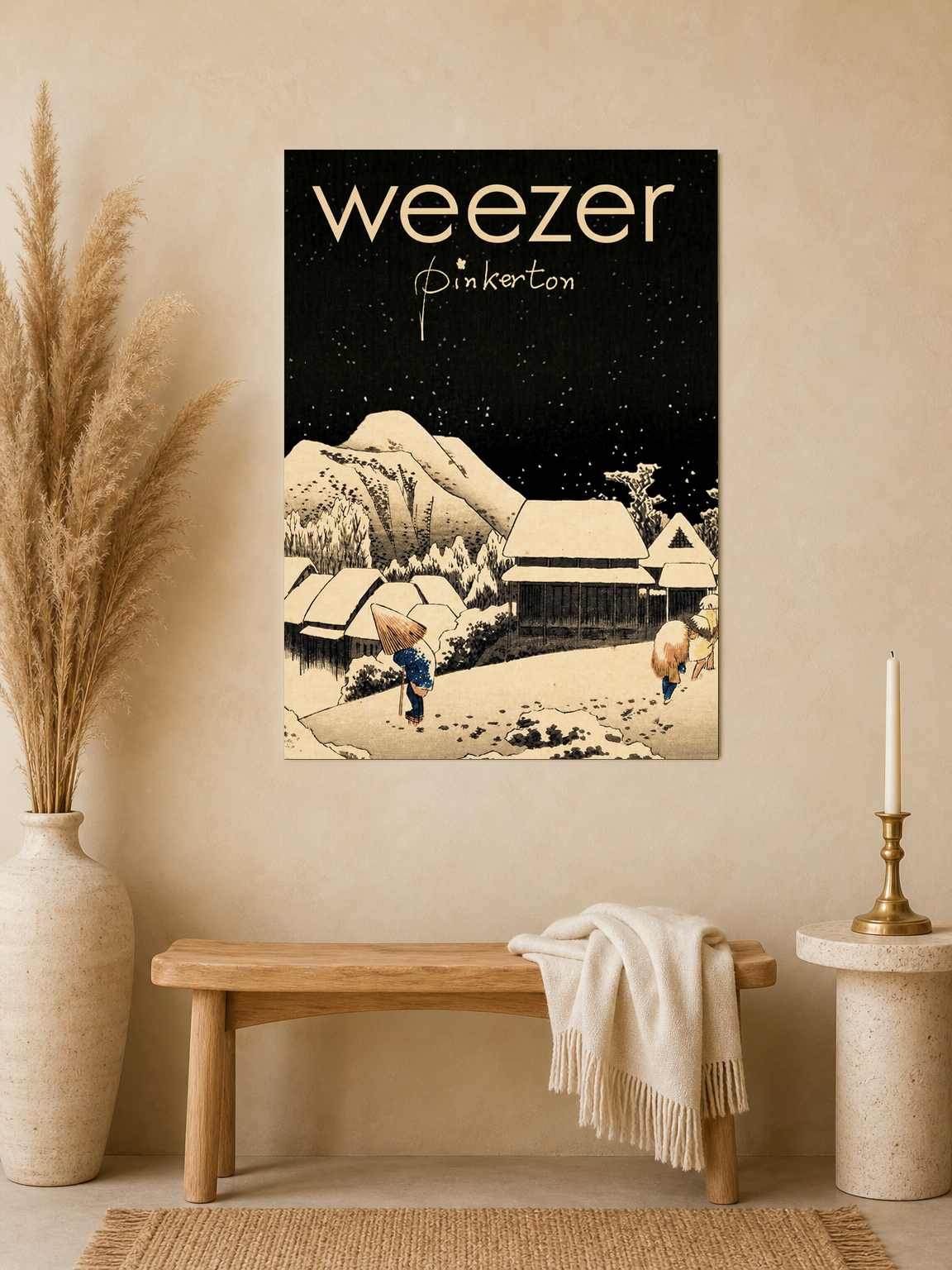 Weezer Pinkerton Snowy Village Wall Art Print - unframed mockup