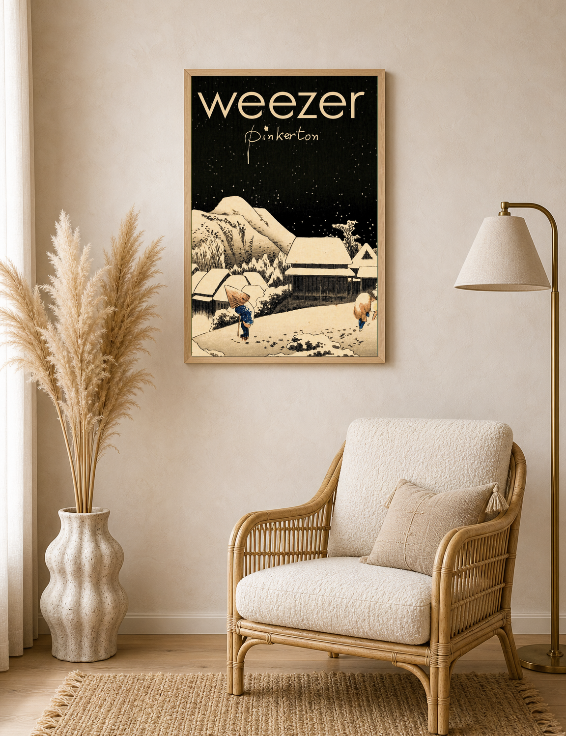 Weezer Pinkerton Snowy Village Wall Art Print - wood framed poster