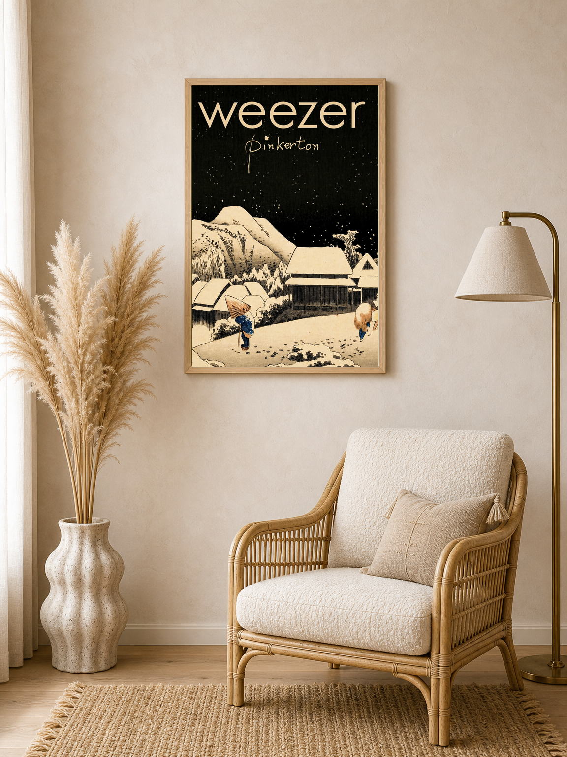 Weezer Pinkerton Snowy Village Wall Art Print - wood framed poster