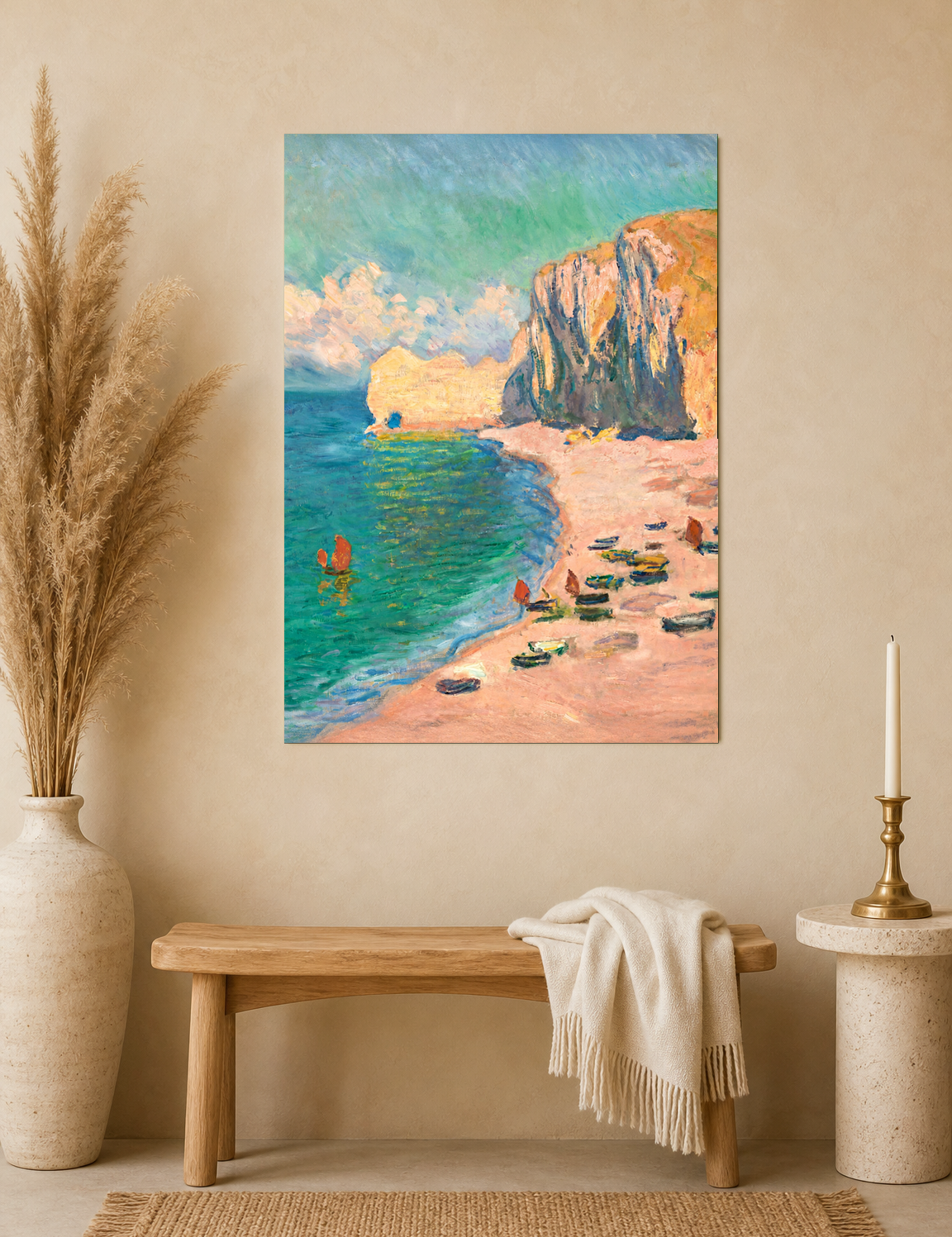 Coastal Cliffs Impressionist Wall Art Print - unframed mockup