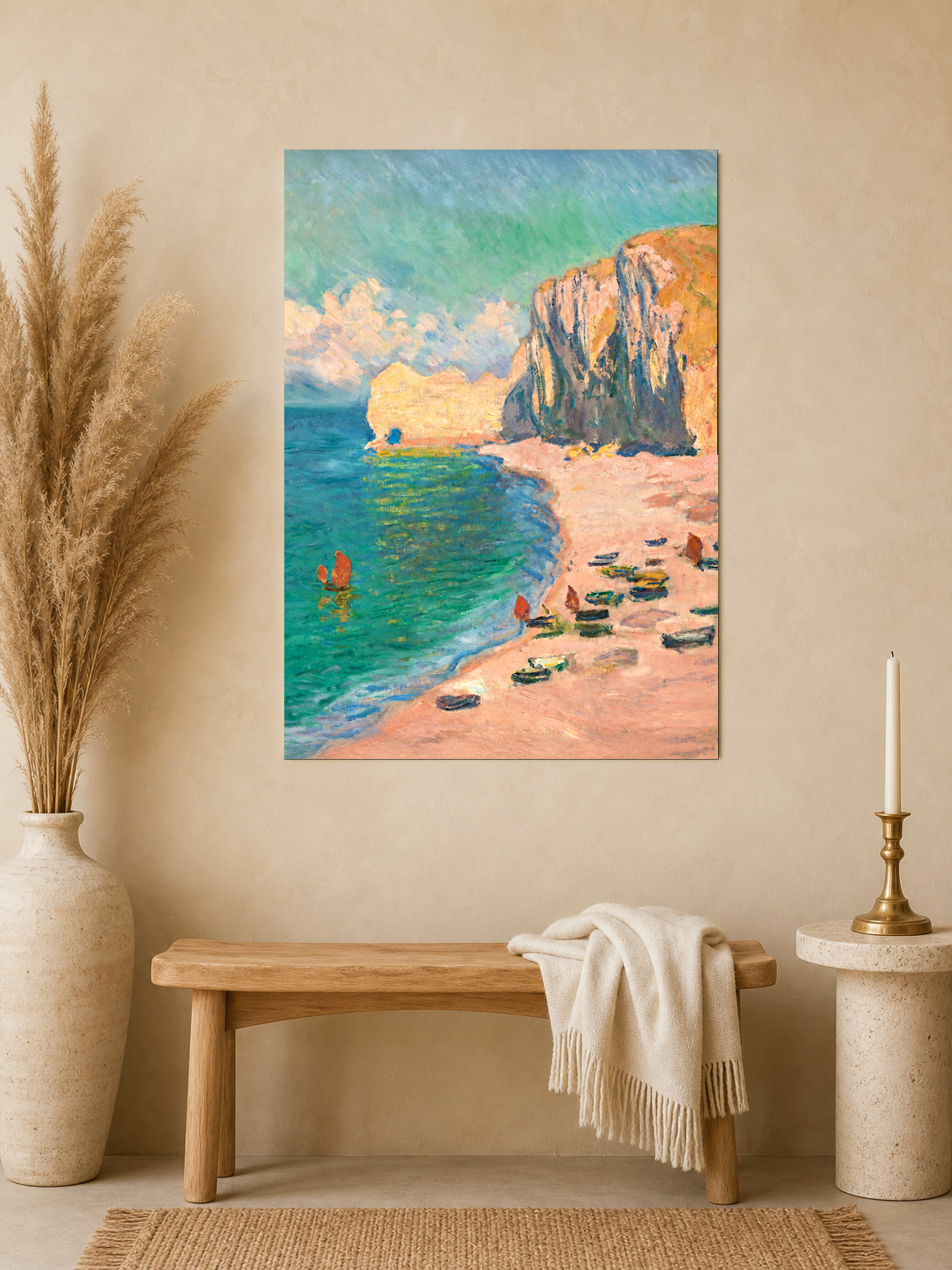 Coastal Cliffs Impressionist Wall Art Print - unframed mockup