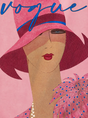 Vogue Pink Fashion Illustration Wall Art Print - unframed