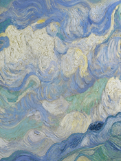 Swirling Blue Sky Wall Art Print - unframed