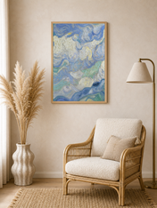 Swirling Blue Sky Wall Art Print - wood framed poster