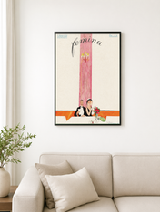 Femina 1922 Vintage Wall Art Print - black framed