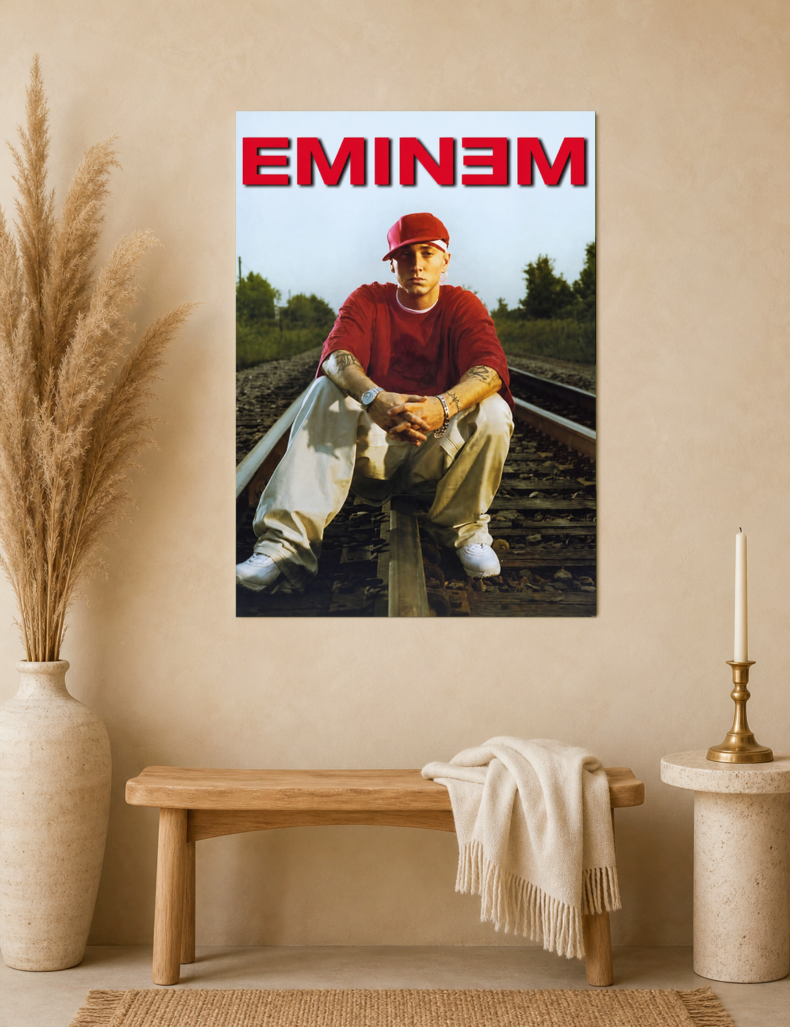 Eminem Railroad Portrait Wall Art Print - unframed mockup