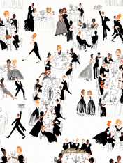 Elegant Ballroom Soirée Wall Art Print - unframed