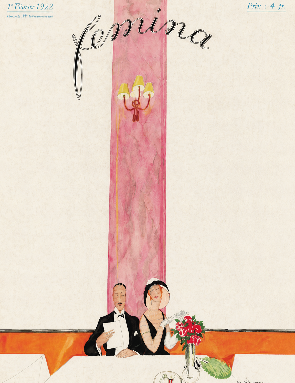 Femina 1922 Vintage Wall Art Print - unframed
